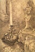 Mikhail Vrubel Still Life with a Candlestick,a carafe,and a glass Spain oil painting artist